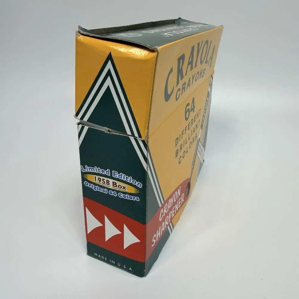 Limited Edition 1958 Style Crayola Crayons Binney Smith #64 Box Sharpener